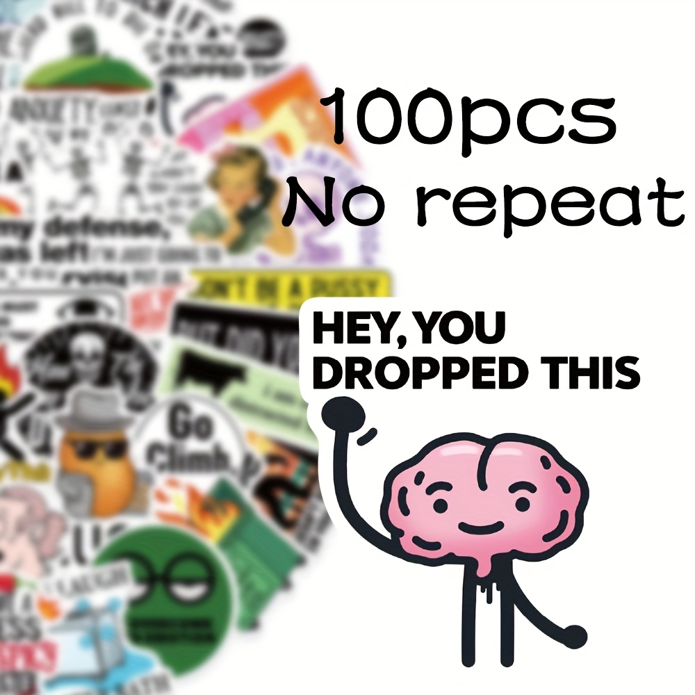 50/100pcs Joke Stickers With Glossy Finish, Suitable For Laptops, Water Bottles, Suitcases, Helmets, Motorcycles, Guitars, Holiday Gifts, Rewards, Laptop Shell Stickers