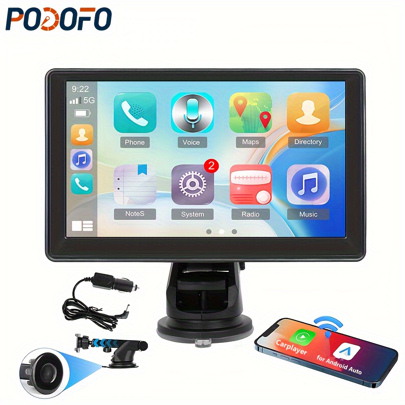 

Portable Wireless Carplayer & Wireless For Auto, 7 Ips Display Wireless , Fm , Assistant And Aux/tf/usb