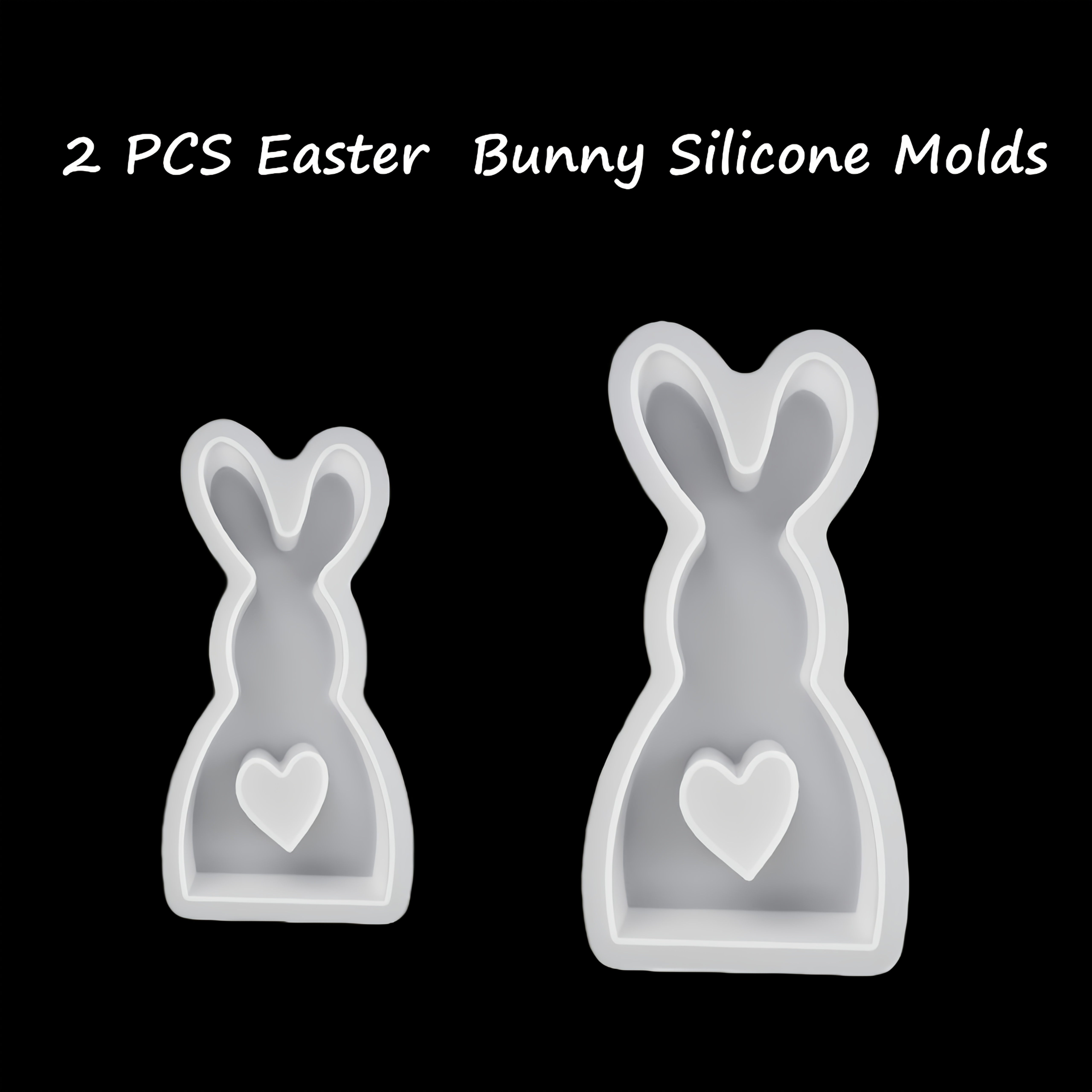 2pcs Rabbit Silicone Mold Suitable For Diy Resin, Plaster, Clay Crafts - Bunny Shaping With Detailed Rabbit & Body For Epoxy Resin, Cement , Spring Crafts, Easter Bunny Figurines, Handmade Gifts
