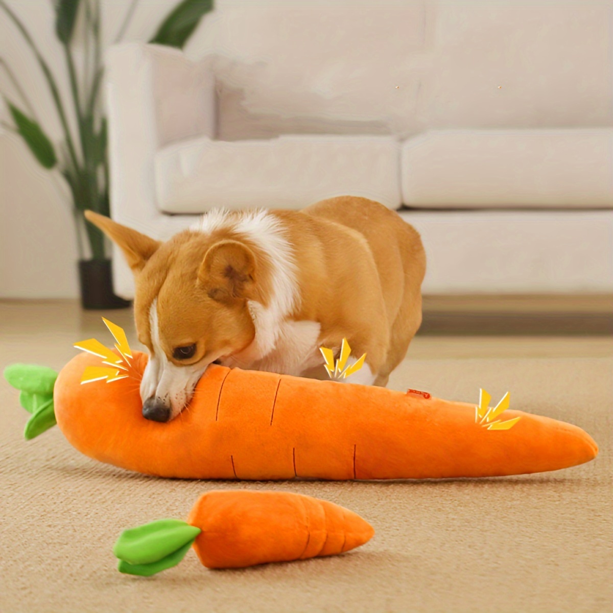 

1pc Carrot Plush Toy For Dogs - Soft And Durable Bite Doll For Playtime And Training