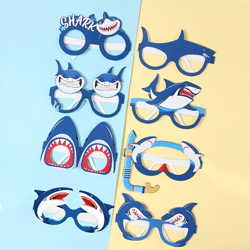 8pcs shark themed party glasses decorations theme Temu Bahrain
