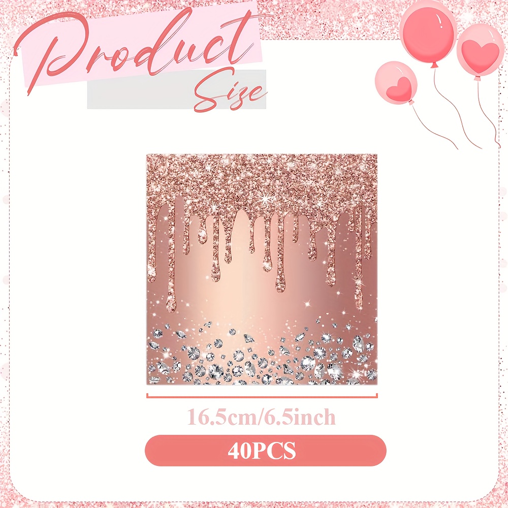 E-shop 20/40 Stück, Diamant-Prinzessin-Motiv Rote Diamantmuster Heißprägung Servietten, Diamant-Hahnenfuß-Serviette, Geeignet für