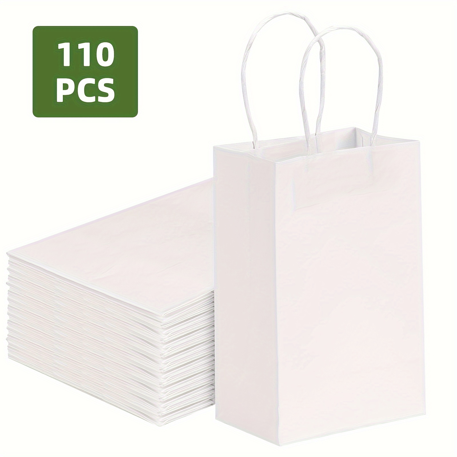 TOMNK 110pcs Paper Gift Bags with Handles, 110G Paper Bags, Party Favor Bags, Gift Bags, Small Gift Bags with Handles, Party Bags, Small Goodie Bags Bulk for Birthday, Crafts, Wedding, Party Supplies
