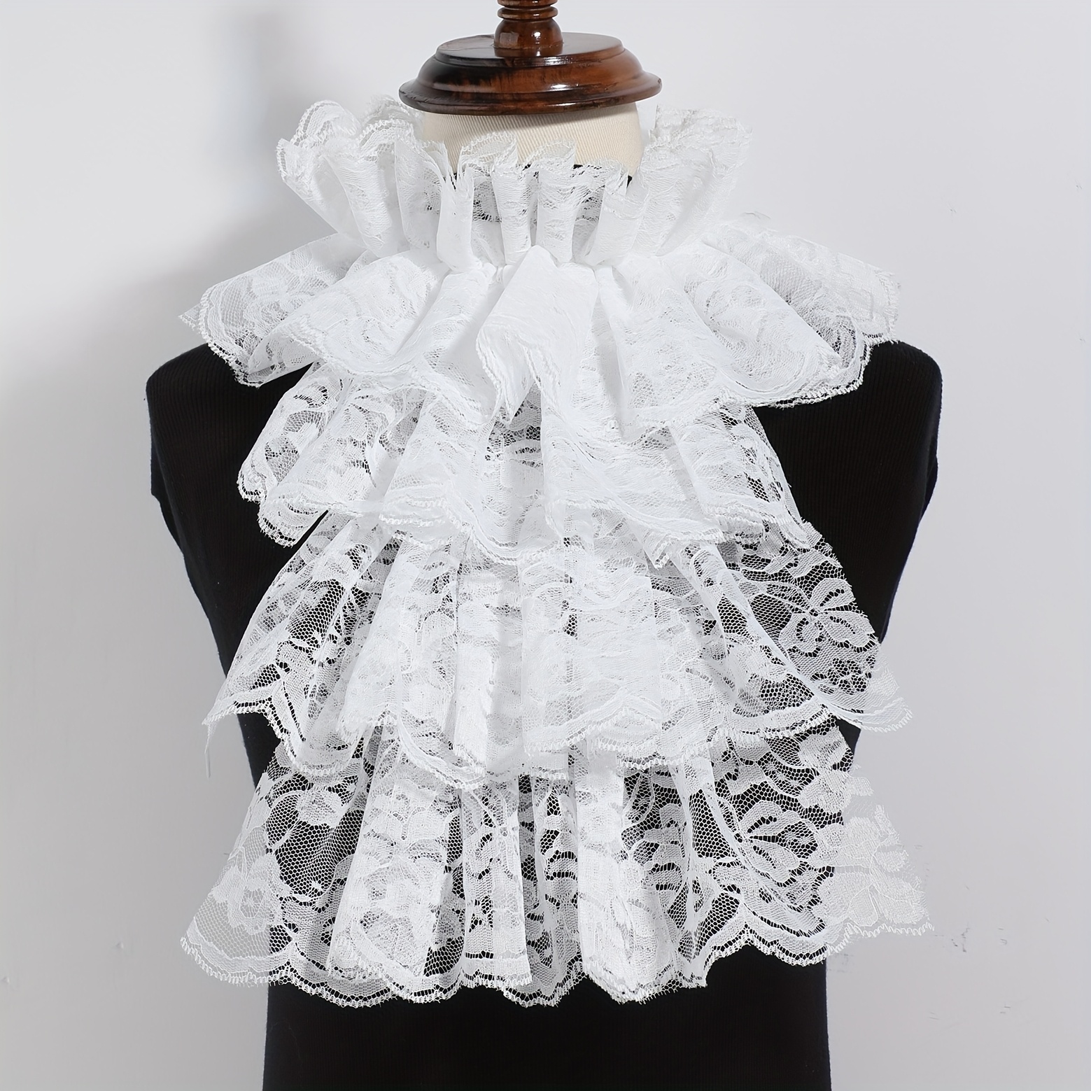 TEMU 1pc Women's Fashion Elegant Lace Court Style Collar Gothic Style Lace Neck Scarf Fake Collar Suitable For Party Date Shopping Wear