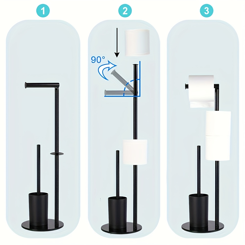 freestanding toilet paper holder with toilet brush stainless steel toilet paper holder stand tempered glass base bathroom toilet paper roll holder floor standing toilet roll holder toilet brush and holder set