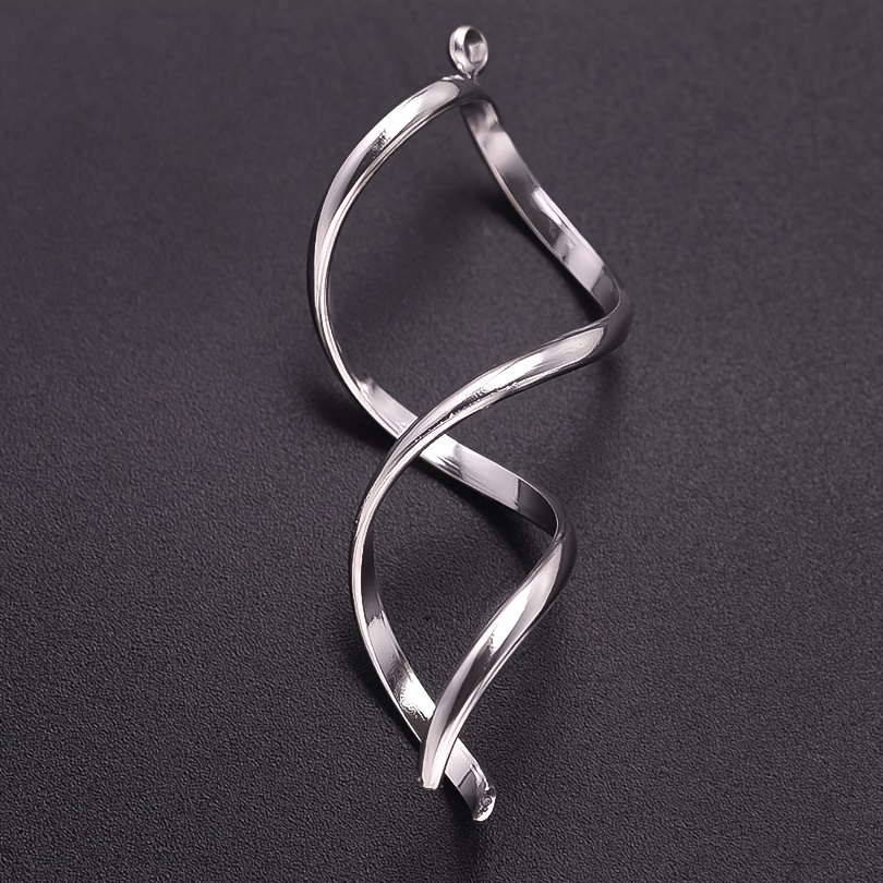 Image of 5 Minimalist Niche 304 Stainless Steel Golden Silvery Curved Twist Irregular Geometric Jewelry Pendants Charms Ornaments Suitable For Handmade Jewelry Making Necklace Bracelet Additions Pendants