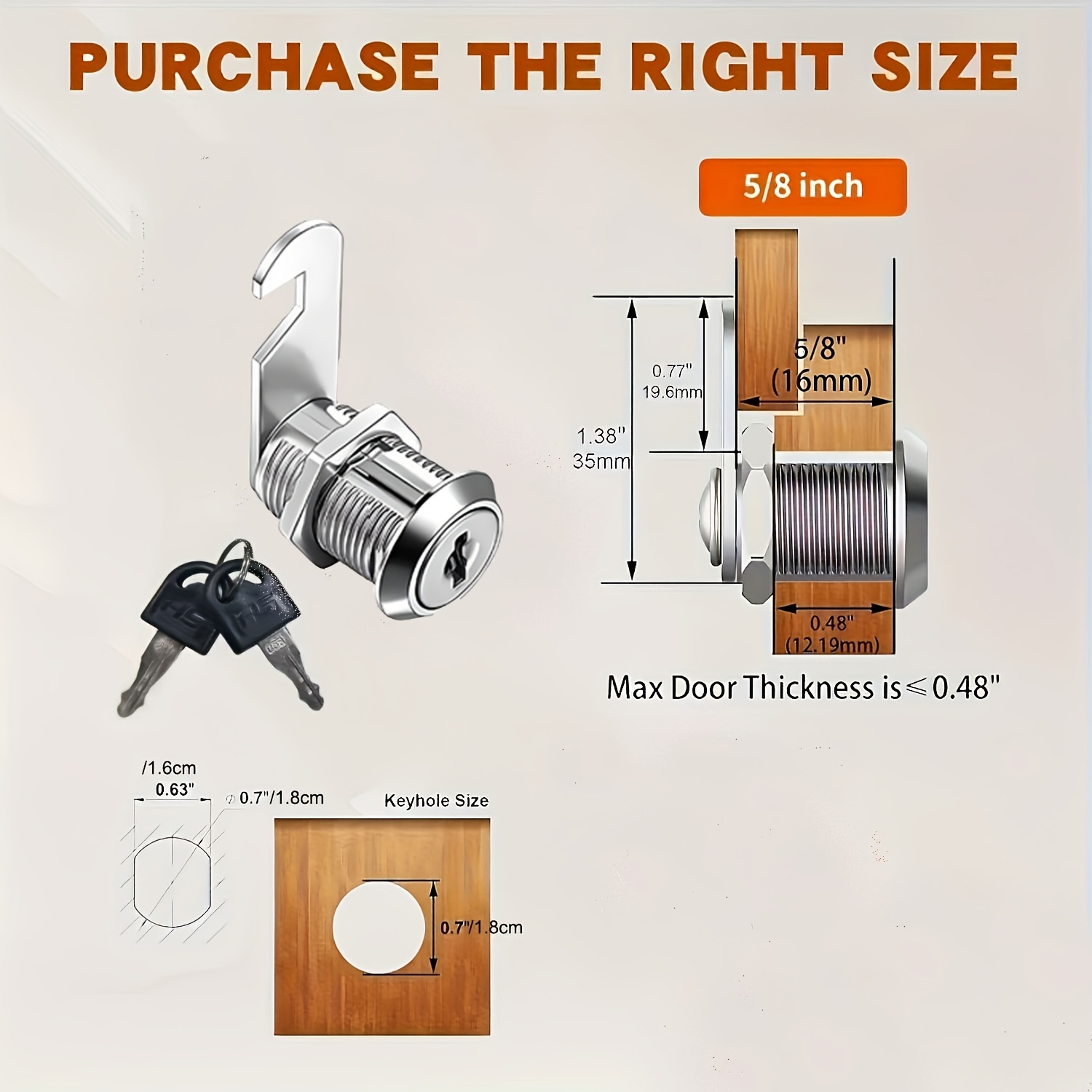 1pc durable metal   padlock 5 8 security lock for drawers mailboxes tool boxes no   uncharged battery free