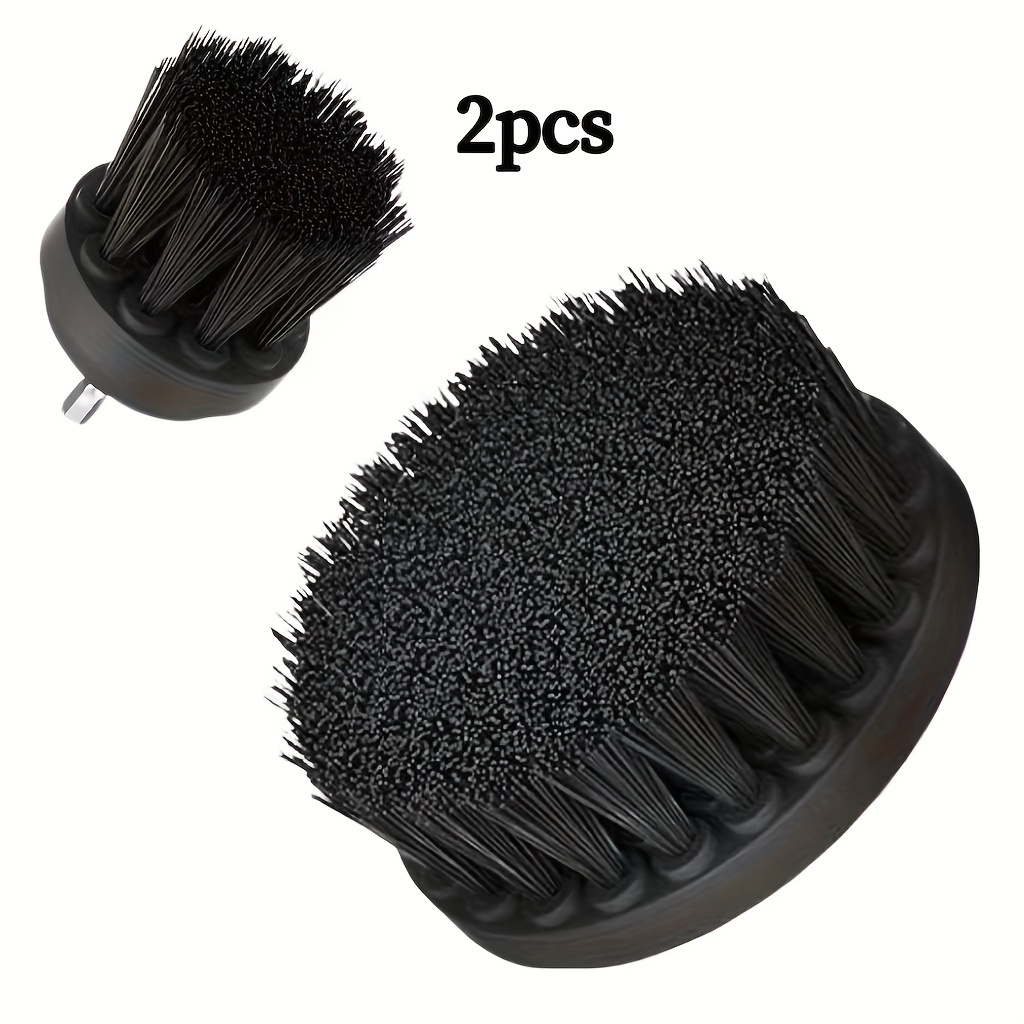E-shop 2er-Set Schwarze Gelbe Bohrmaschinen-Bürsten-Aufsatz - Reinigungsbürste - Power Scrubber Bürsten Schrubbpads - für Badezimmeroberflächen, Böden,