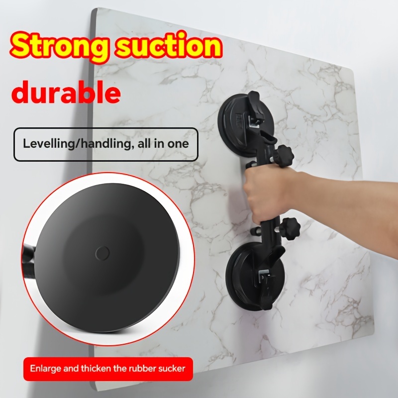

Aluminum Alloy Double Suction Cup Tile Tensioner, Seamless Tile Leveling System, Quartz Granite Marble Tile Joint Tool, Industrial Grade Glass Suction Cup Vacuum Lock, No Battery Manual Tool Set