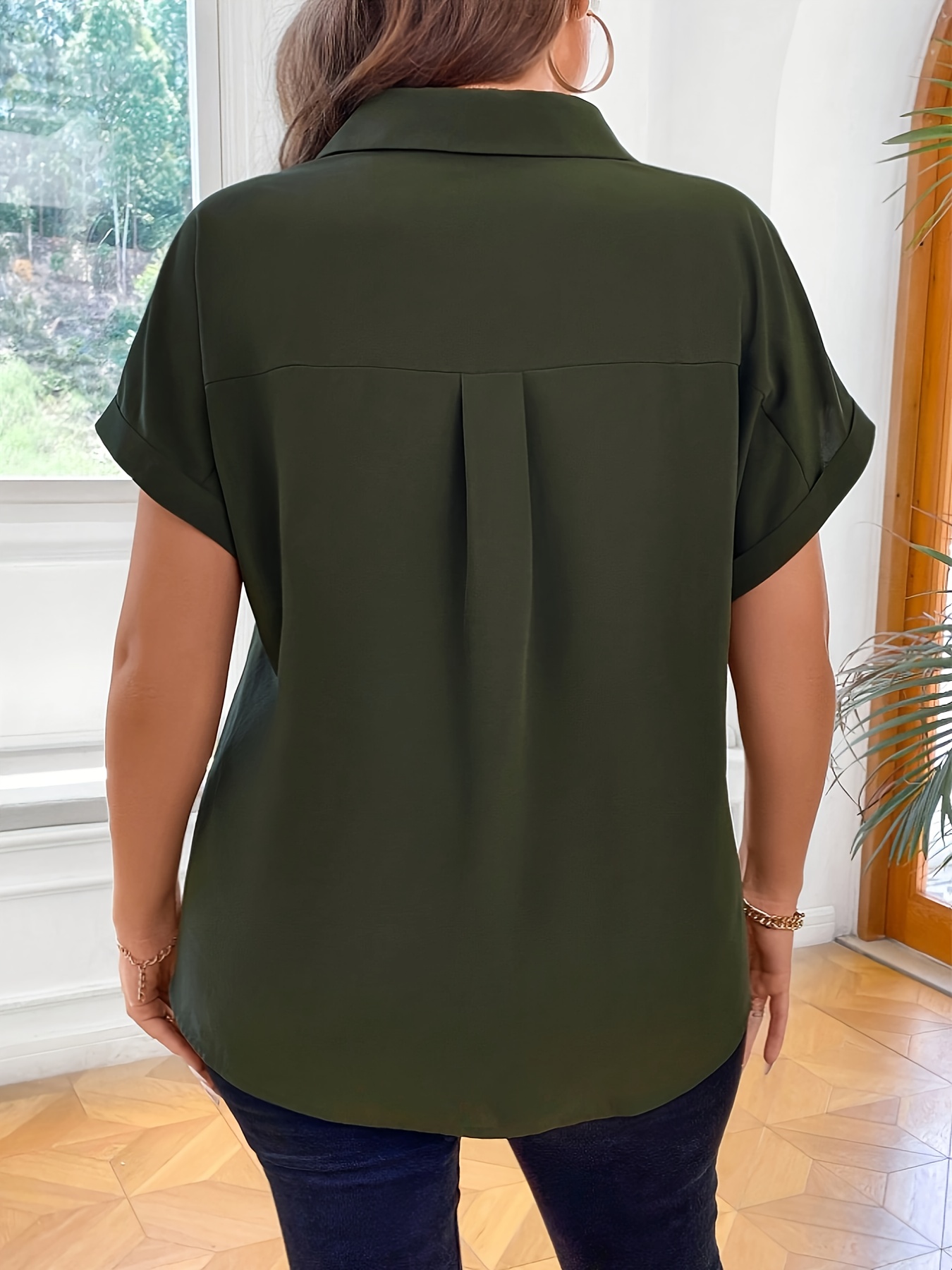 taille taille chemise boutonnée à manches Temu Mauritius