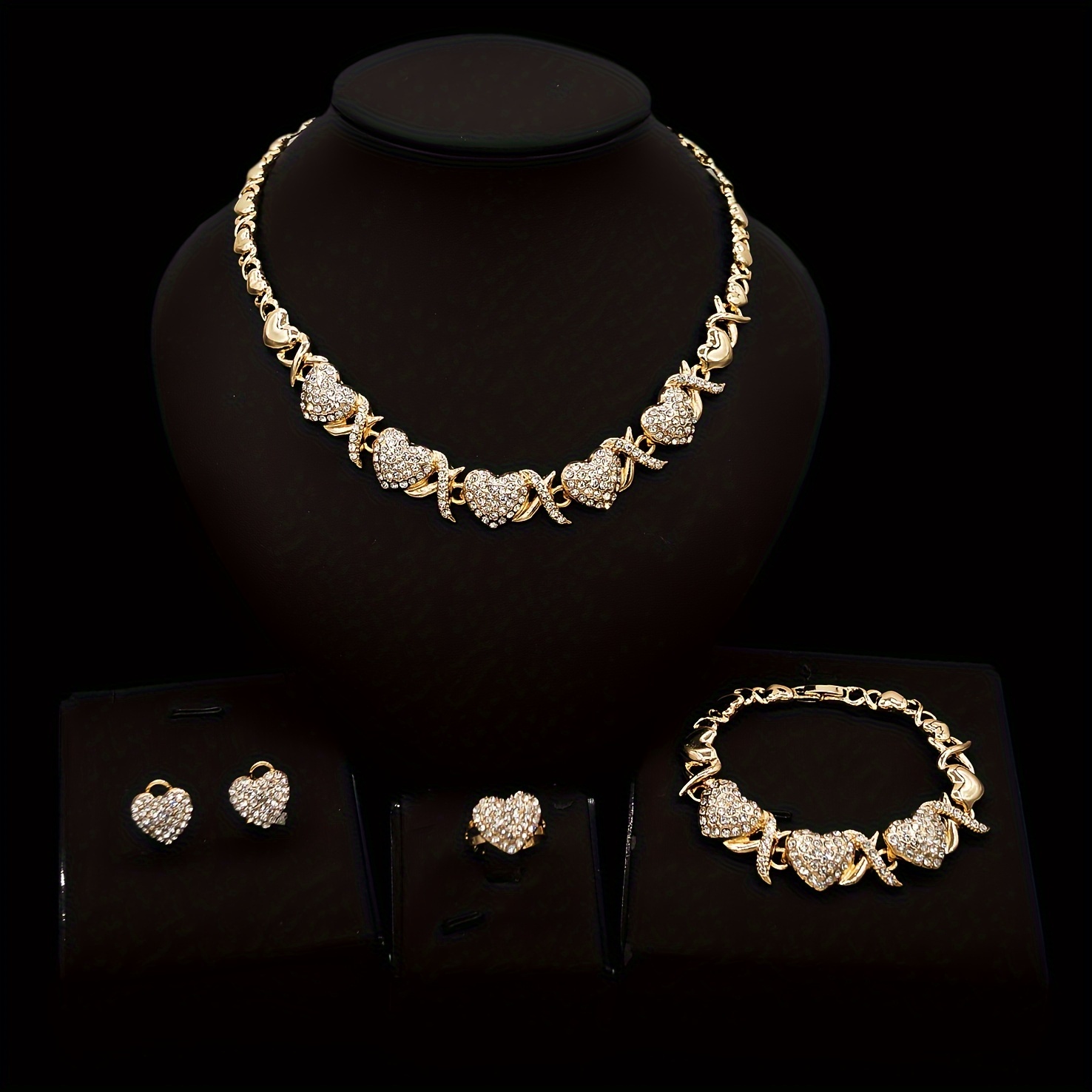 

4 Set Of Necklace Bracelet Combination Set Women Jewelry