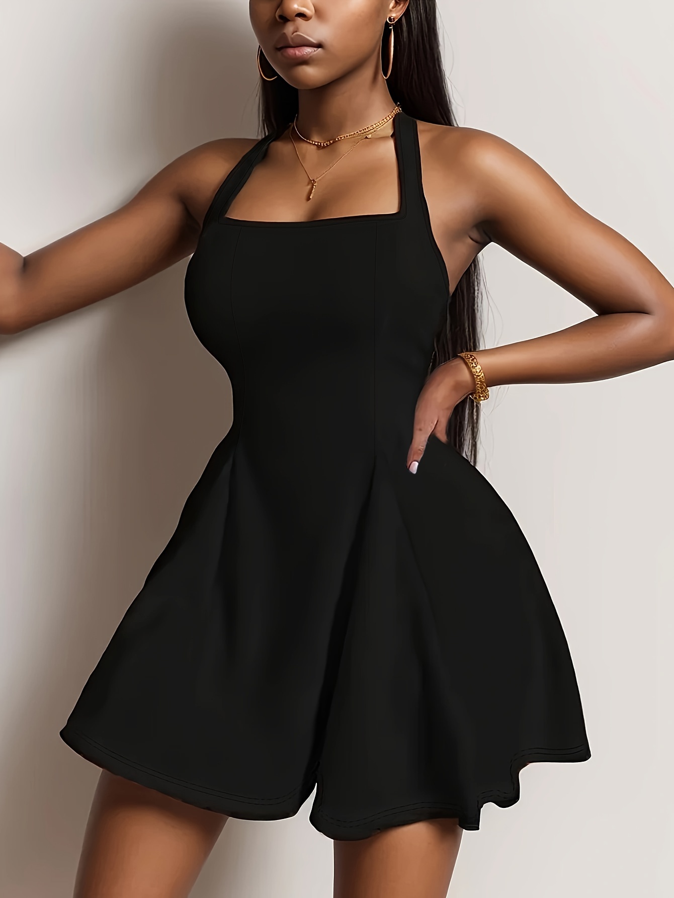 shapewear halter neck dress Halter Fit & Flare Shapewear Mini Dress
