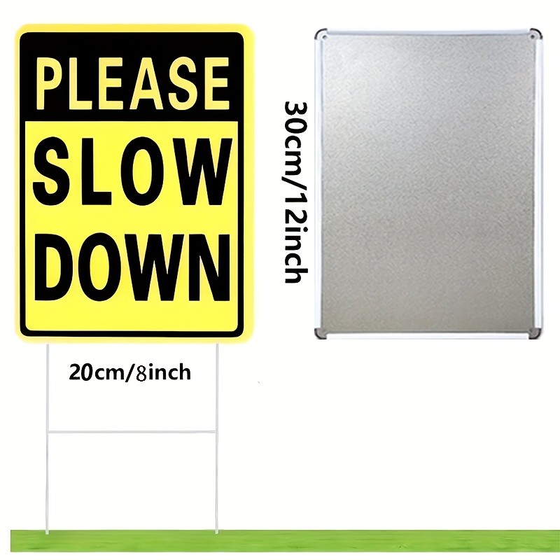 TEMU 1pc Grand Panneau de Jardin en Métal " " avec Support - Construction Robuste en Fer, Étanche & Résistant aux UV, 22.86X30.48Cm (9X12In) - Texte