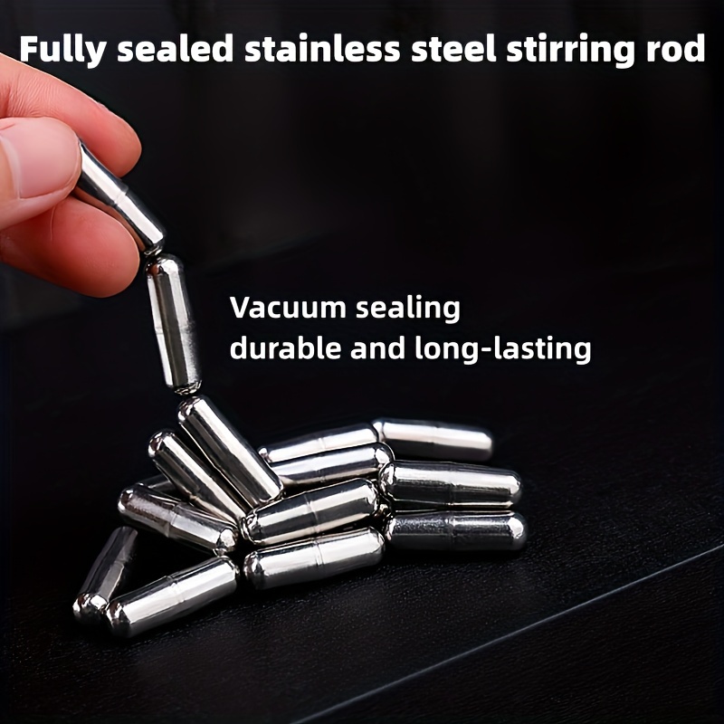 

2pcs Reusable Magnetic Stirring Rods - High Temp Resistant, Food Grade Stainless Steel For Electric & Coffee Mixers