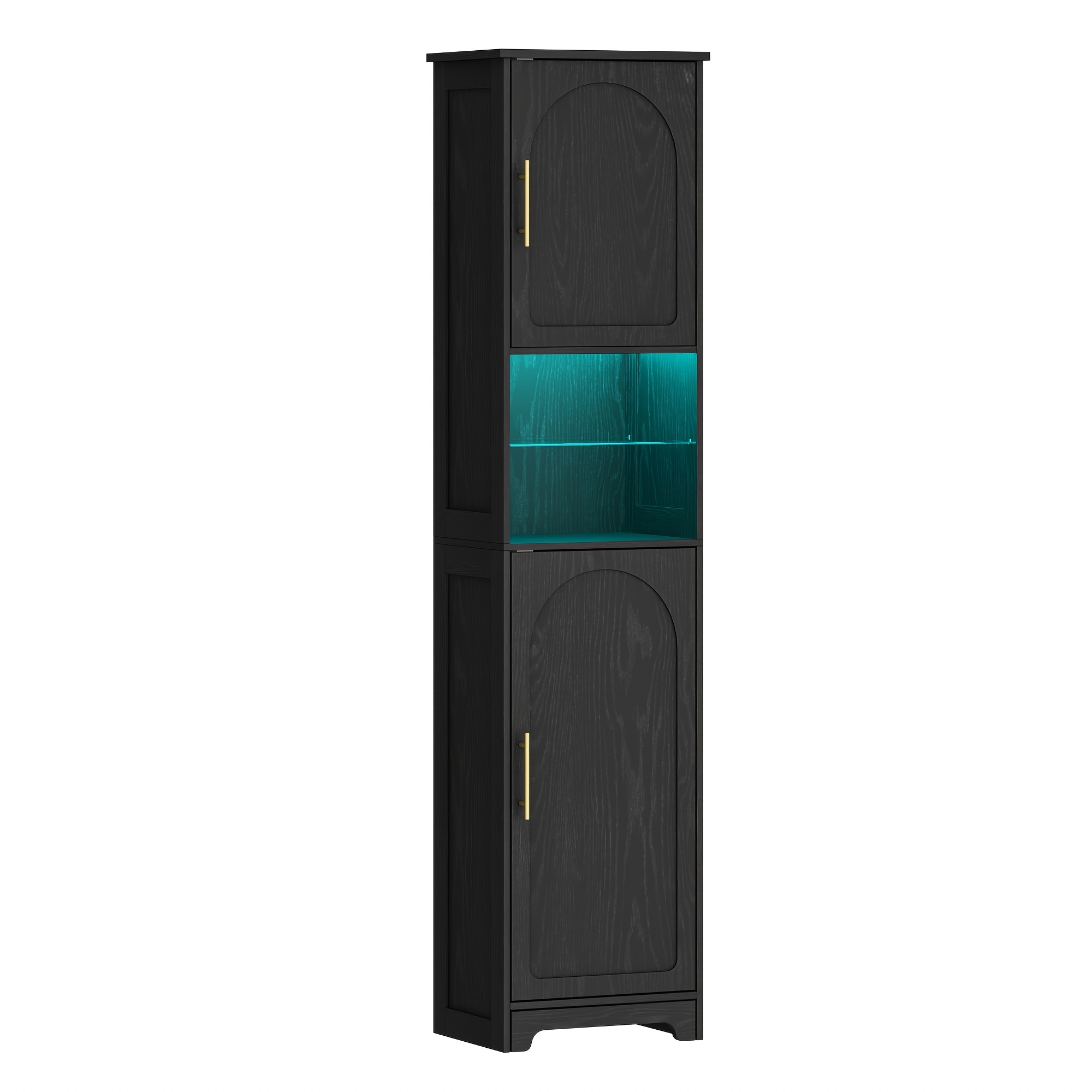 Bathroom Cabinet, Storage Cabinet With , Adjustable Shelves, Narrow Tall Cabinet For Bathroom, Living Room, Laundry Room, Black
