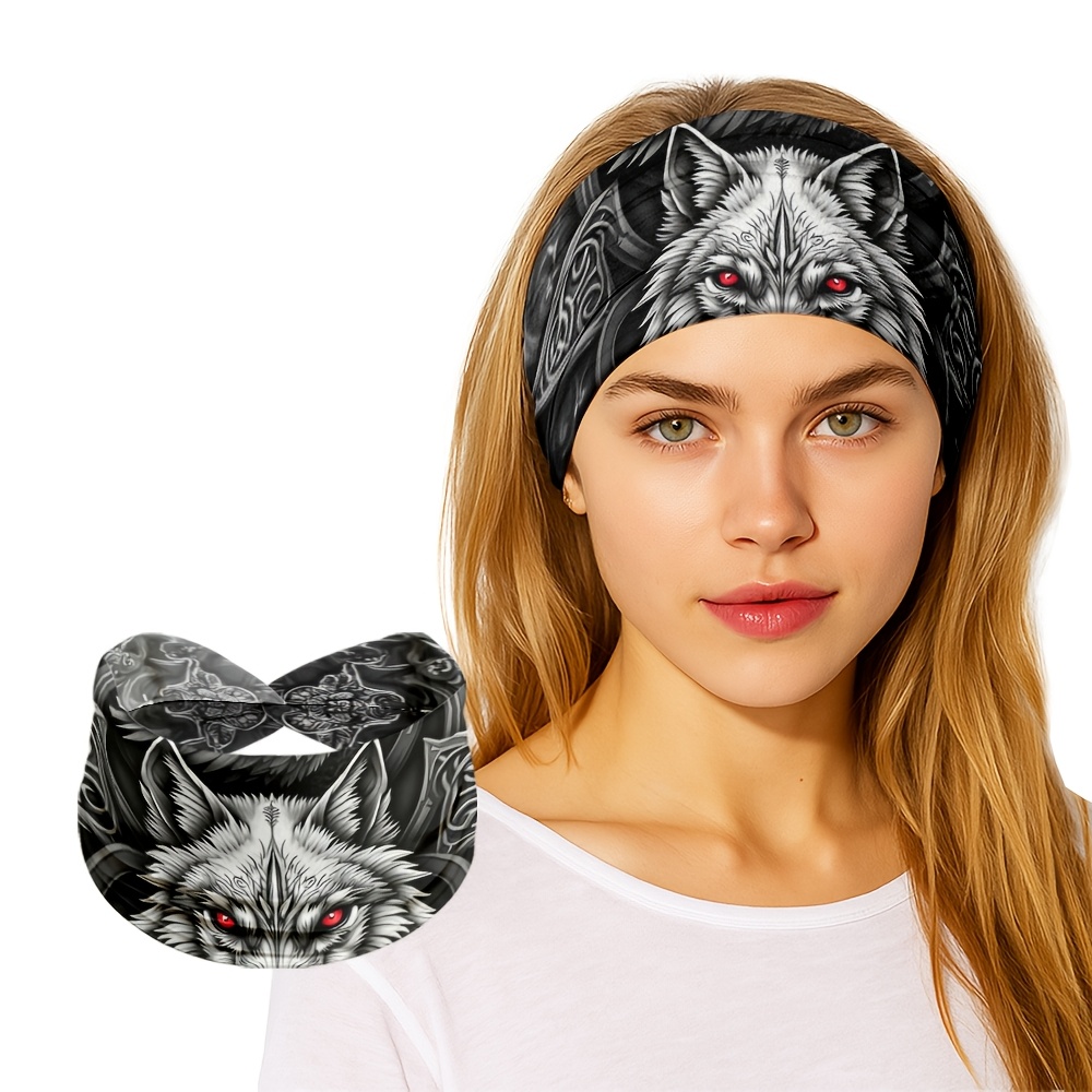 TEMU 1 , temática de lobo y , reutilizable, multifuncional, elástica multifuncional, bufanda y multiusos, unisex, artesanía , duradera, regalo de