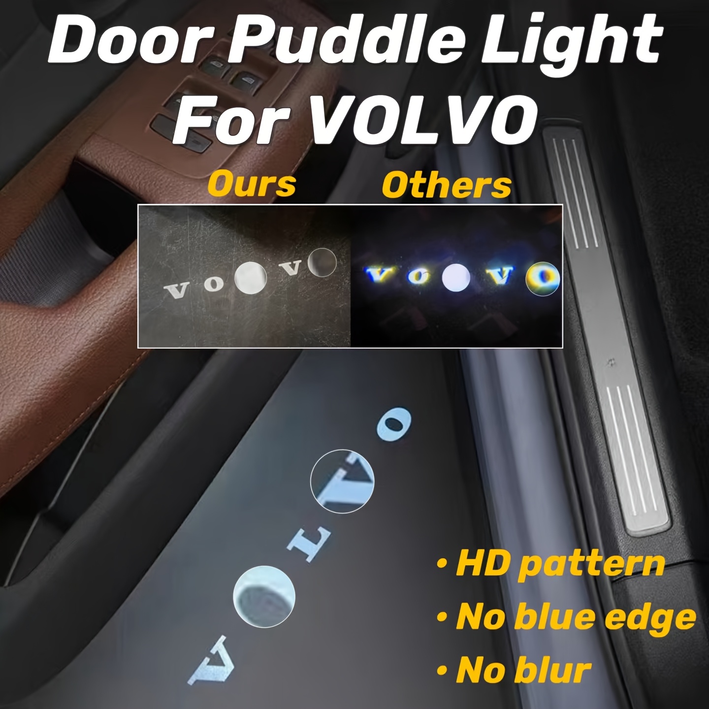 

Projecteur de pour - Lumière de Bordure de Porte, Pas de Bord Bleu, Compatible avec S80/S60/V40 & Plus