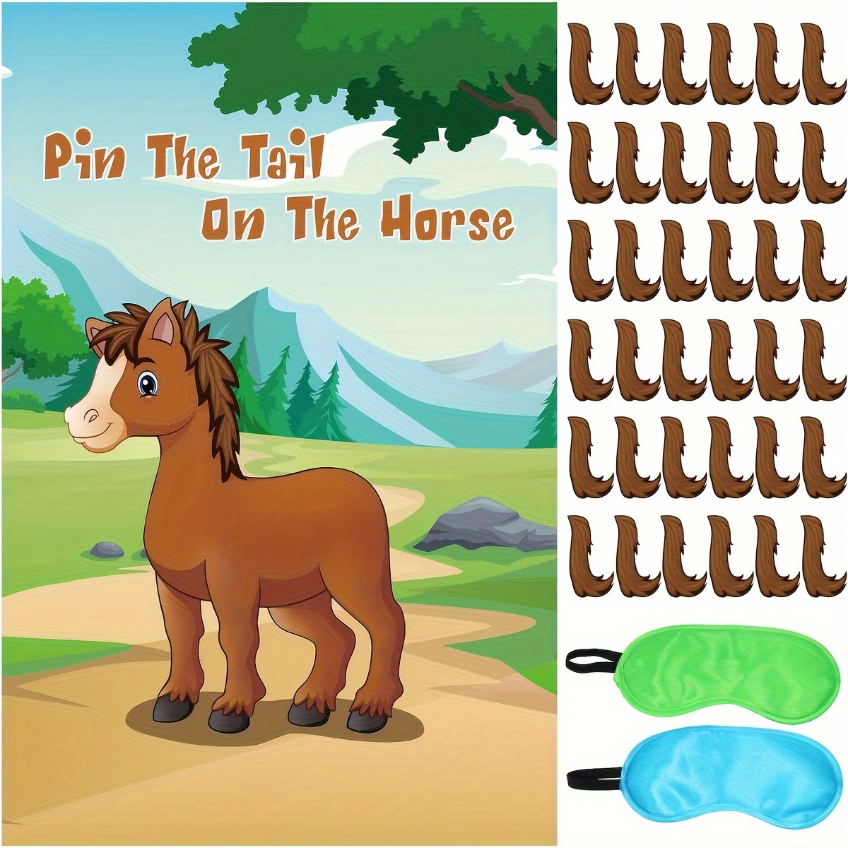 

Cowboy Party Pin The Tail On Game With 36 Stickers - Perfect For Boys' Birthday & Themed Parties, No Batteries Required Cowboy Party Decorations Rodeo Themed Party Supplies