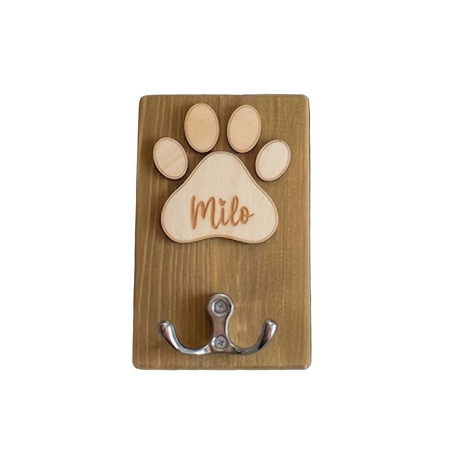 TEMU [customization] Personalized Dog Paw Hanger Wooden Coat Rack, Handmade Entrance Hook Decor, Custom Dog Paw Hook Ornament, Meaningful Pet Hook,
