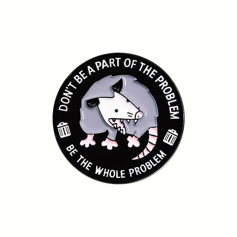 Chic Opossum Cartoon Metal Brooch - For Clothing & Backpacks, Perfect Gift Badge