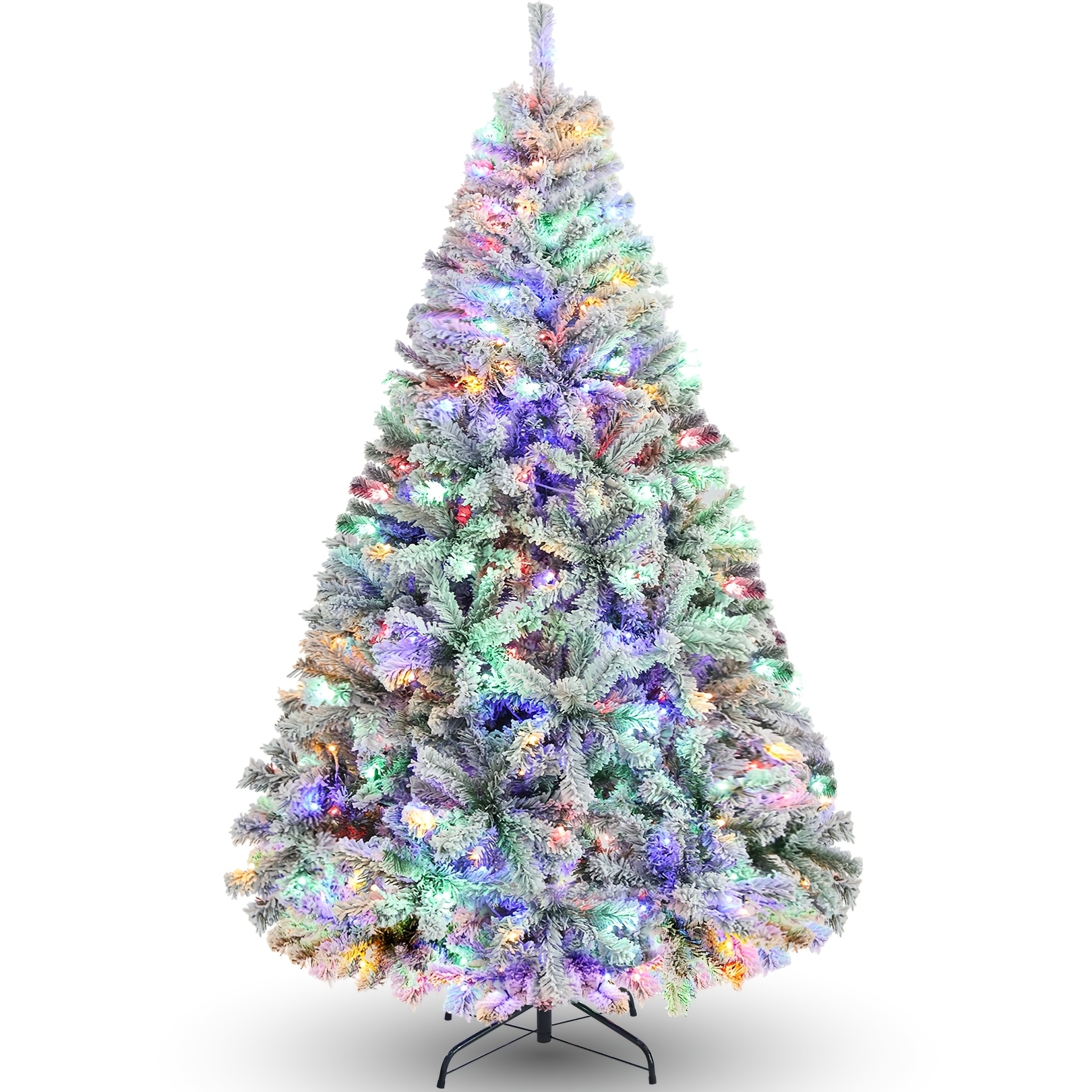 180cm Artificial Christmas Tree With Snow - Lifelike | Includes Foldable Metal Stand, Halloween Xmas Tree W/ 756 Branch Tips, Christmas Decoration For Home, Office, Holiday Decoration