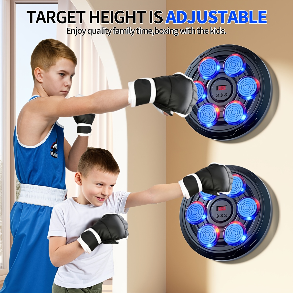 

Punching Bag With Lights And Music, Rhythm Boxing , Universal Fit, Abs Material, Includes Gloves - Uncharged, 1 Pack