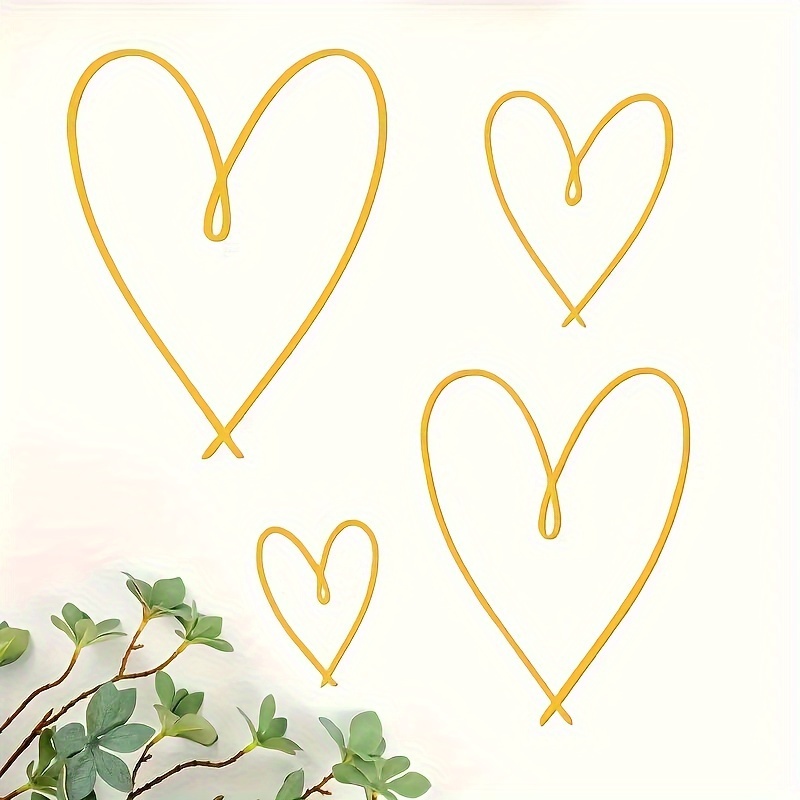 

4pcs Metal Heart Wall Art Decor, Love Heart Wall Decoration Sign Metal Wall Ornaments For Valentine's Day Bedroom Living Room Decoration, Perfect Indoor And Outdoor Decoration