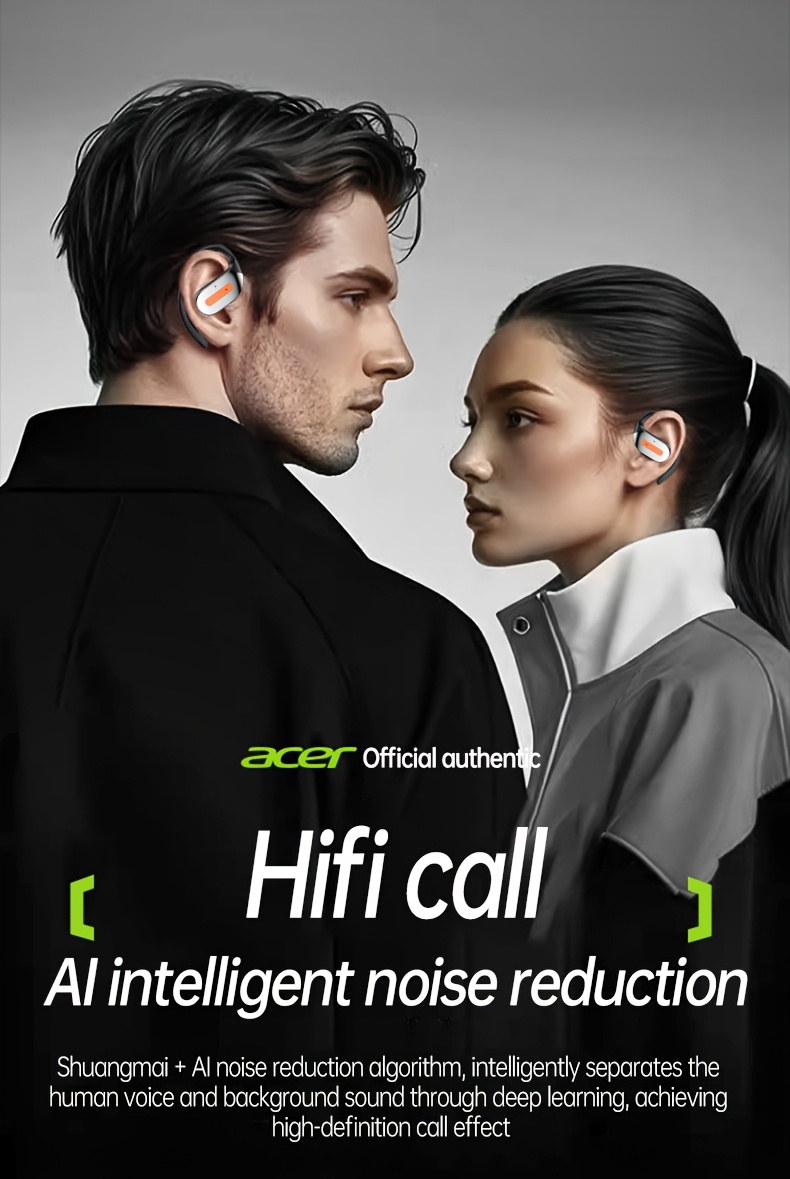 Exclusive Acer True Wireless Earphones with Microphone, TWS Headphones, Touch Volume, Wireless Sports Earhooks, LED Display Charging Case, Half Open Back, HD Talk, Compatible with Mobile Phones, Rechargeable Battery, Type-C Charging, Suitable for Adults 19 Acer True Wireless Earphones with Microphone, TWS Headphones, Touch Volume, Wireless Sports Earhooks, LED Display Charging Case, Half Open Back, HD Talk, Compatible with Mobile Phones, Rechargeable Battery, Type-C Charging, Suitable for Adults