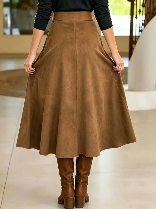 womens high waist irregular wrap skirt vintage western style draped ruffle hem midi skirt belt not included
