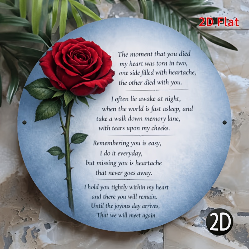 TEMU 2d Flat Rose-themed Wooden Plaque | Ideal For Home, Office, Bedroom, Cafe, Garage Decor, Holiday Gift, Wooden Material