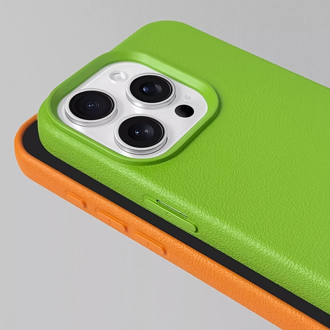 [Shockproof iPhone Case] Ultra-fiber Faux Leather iPhone 16/ 15/ 14/ 13/ 12 Pro Max Plus Shockproof Back Cover | TPU Silicone Case, Integrated Anti-shock Protection, Classic Simple Mobile Phone Case