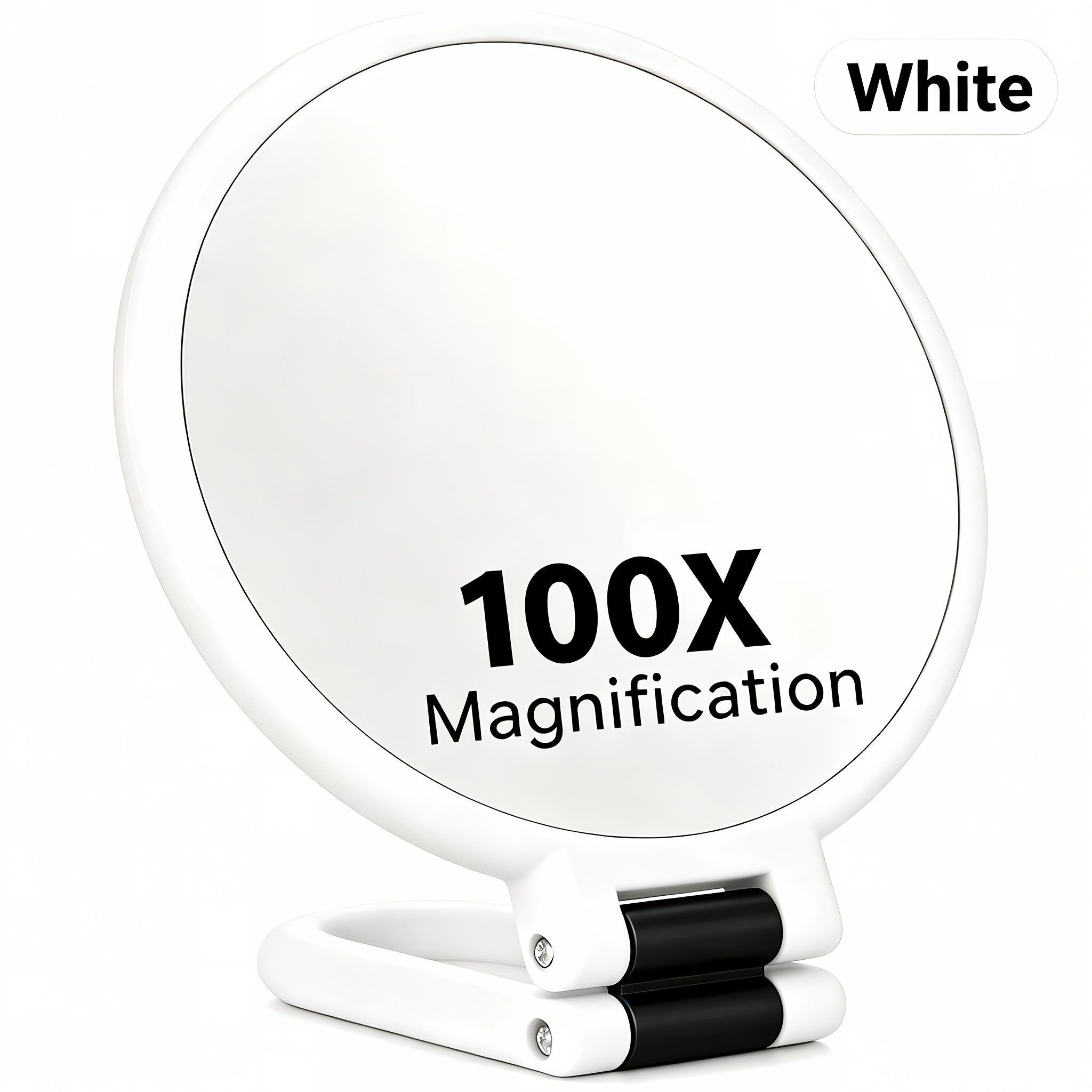 TEMU Loupe à main à double 1X/100X avec poignée réglable à 360° - Portable, adaptée aux voyages, cadre multicolore, légère, adaptée aux soins de , à