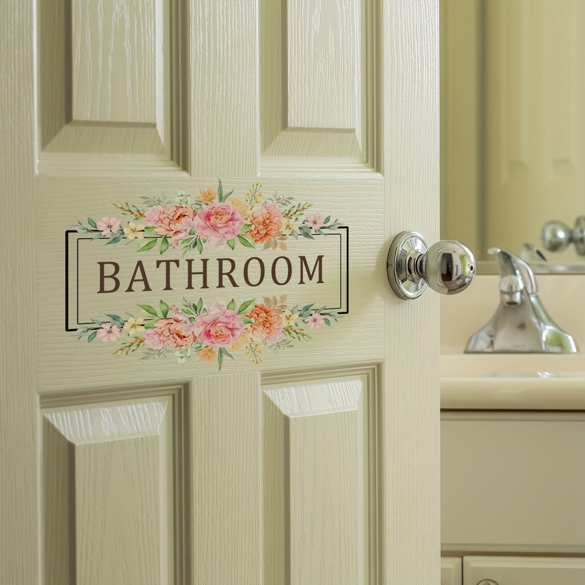 

Bathroom Decal - 10"x12" -adhesive For Restroom & Decor