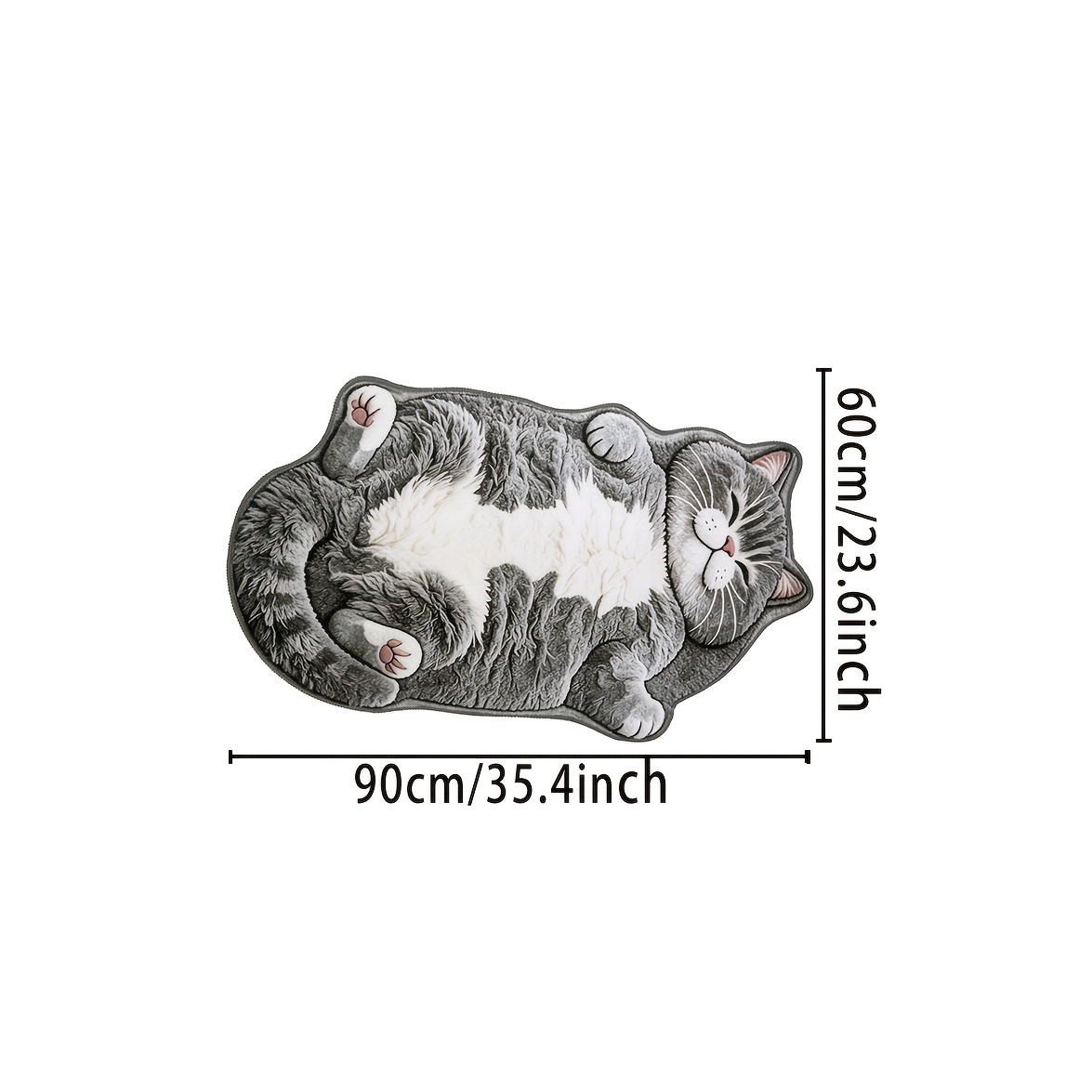 TEMU 2d Flat Surface Thin Fleece With 3d Visual Effect, No Long Pile, Imitation Fleece Dot Non-slip Coating, 12.1mm Thickness 1pc Cute Chubby British