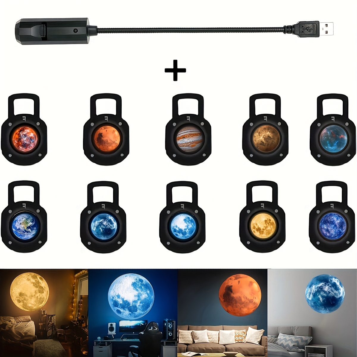 moon usb projector with 10 starry sky patterns creative photo projection night   gift for holidays and christmas 13 festive occasions Product details 2