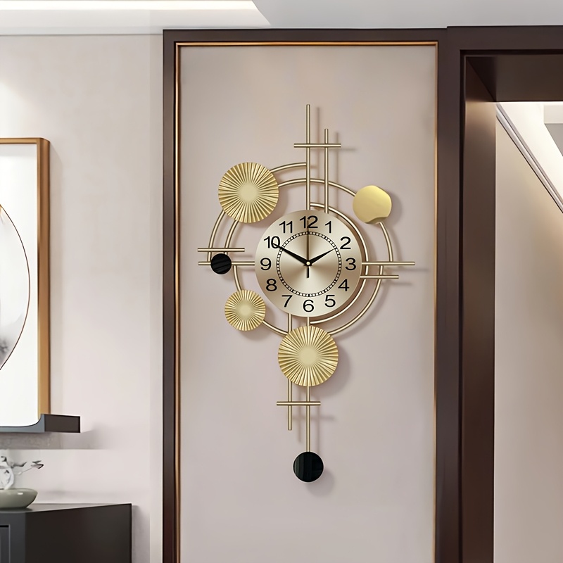 Horloge Murale Design Moderne – 35 Cm (14 Pouces) – Silencieuse – Noire – Métal