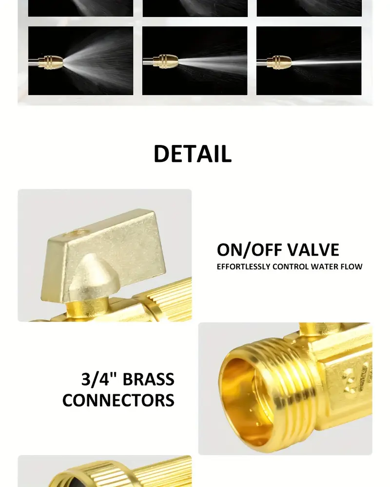 heavy duty garden hose 50ft 100ft 150ft non kink flexible 10 mode nozzle leak proof brass fittings hose nozzle bonus grey garden hose reel outdoor watering durable construction sturdy connectors watering equipment home patio watering reinforced material leakproof fittings diy enthusiasts Product details 2