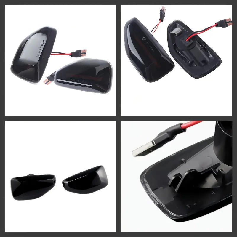 paire de signaux directionnels à eau led - boîtier noir élégant, installation facile avec trous pré-percés et câble dalimentation pour , , duster, de sécurité , moderne, couverture protectrice durable Détails du produit 2