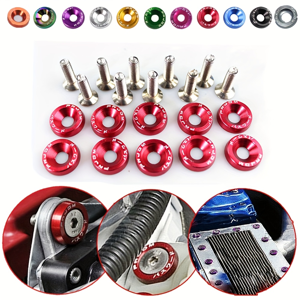 

20pcs (10 ) Aluminum M6 X 20 Car Styling Modification Fender Washer Bolts Car Decoration For 10