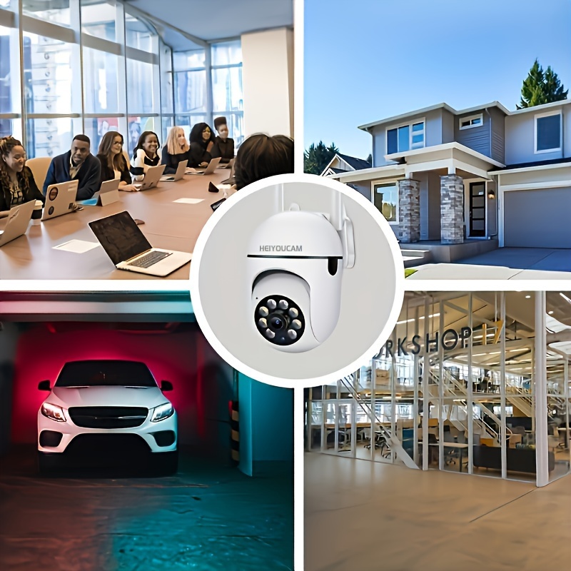 2 PCS Ease Life APP Caméra intelligente Wifi d'intérieur 1080p haute définition, connexion sans fil, objectif haute définition, rotation/zoom à 360°, vision nocturne couleur, audio bidirectionnel, suivi et détection de mouvement de la sécurité intérieure, avec projecteurs et sirènes
