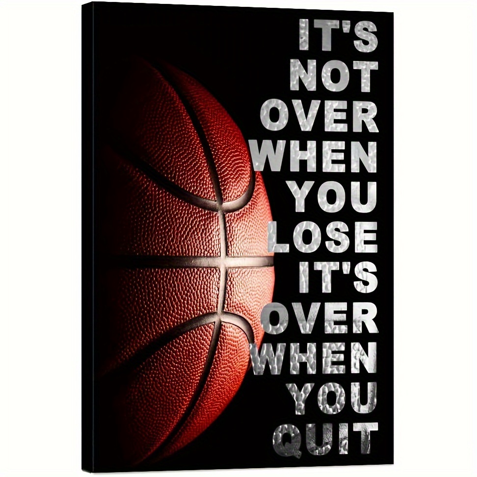 

1pc, Basketball Wall Decor Inspirational Quotes Poster Canvas Painting Coach Athlete Home Decor Boys Room Gym Office Farmhouse Living Room Bedroom Hallway Bathroom Toilet Wall Decor 12x16 "no Frame
