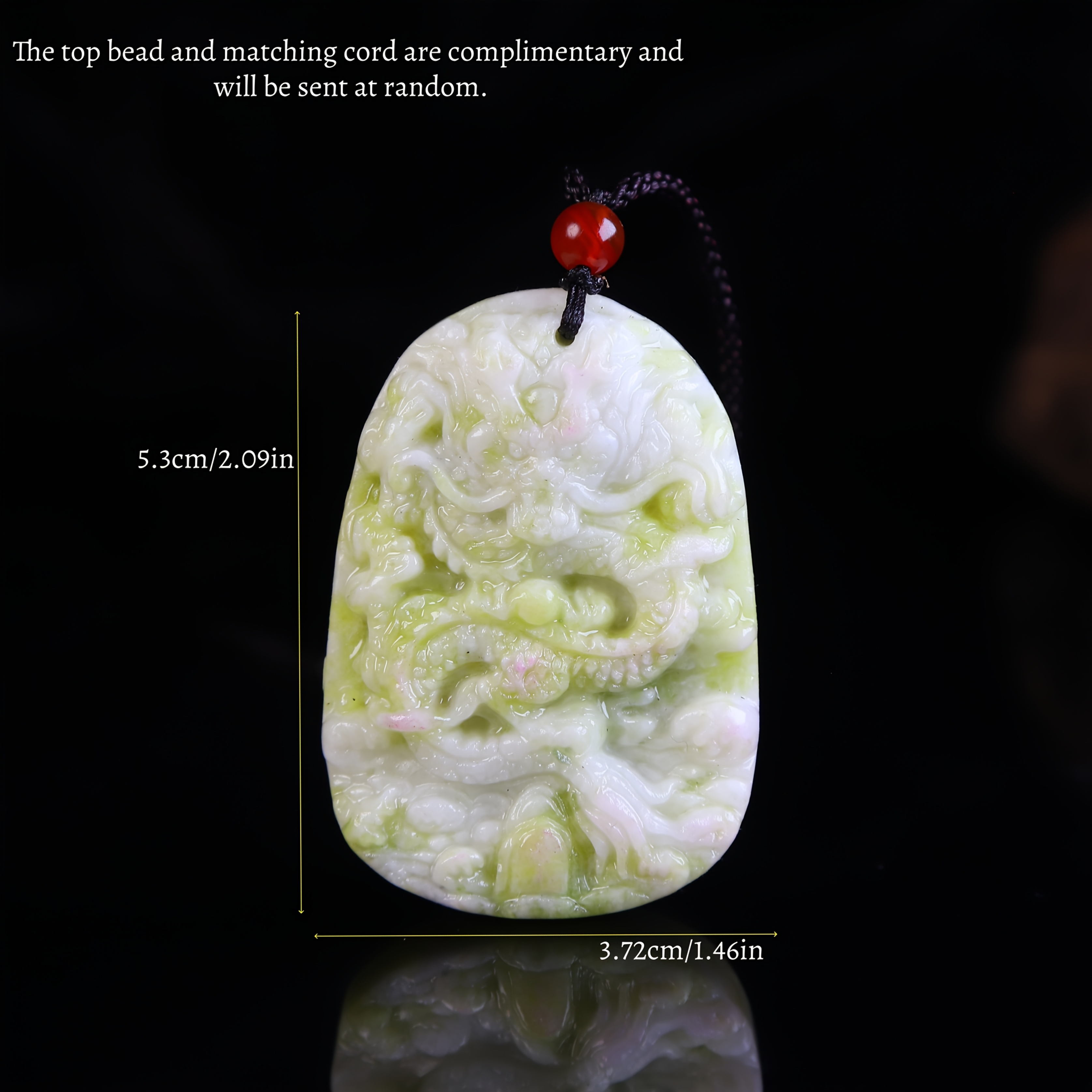 Intricately Carved Dragon Pendant, Natural Stone