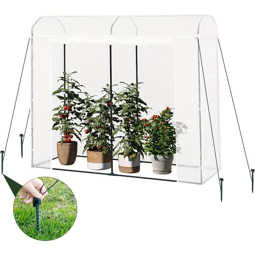 E-shop Gewächshaus, Kälteschutz-Pflanztent, 140 G/m² Gramm Gewicht, Multi-Channel für die Tomatenanpflanzung, Tomatenhaus mit Tür, 2 Fenstern,