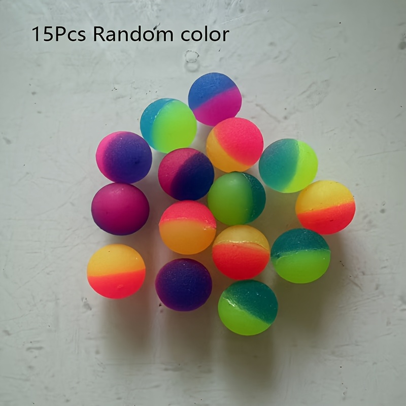 Image of 15pcs Random Color Bouncy Balls - Vibrant Mixed Colors, Ideal For Party Favors & Birthday Gifts, Fun Novelty Toys For Halloween Presents And Christmas Gifts
