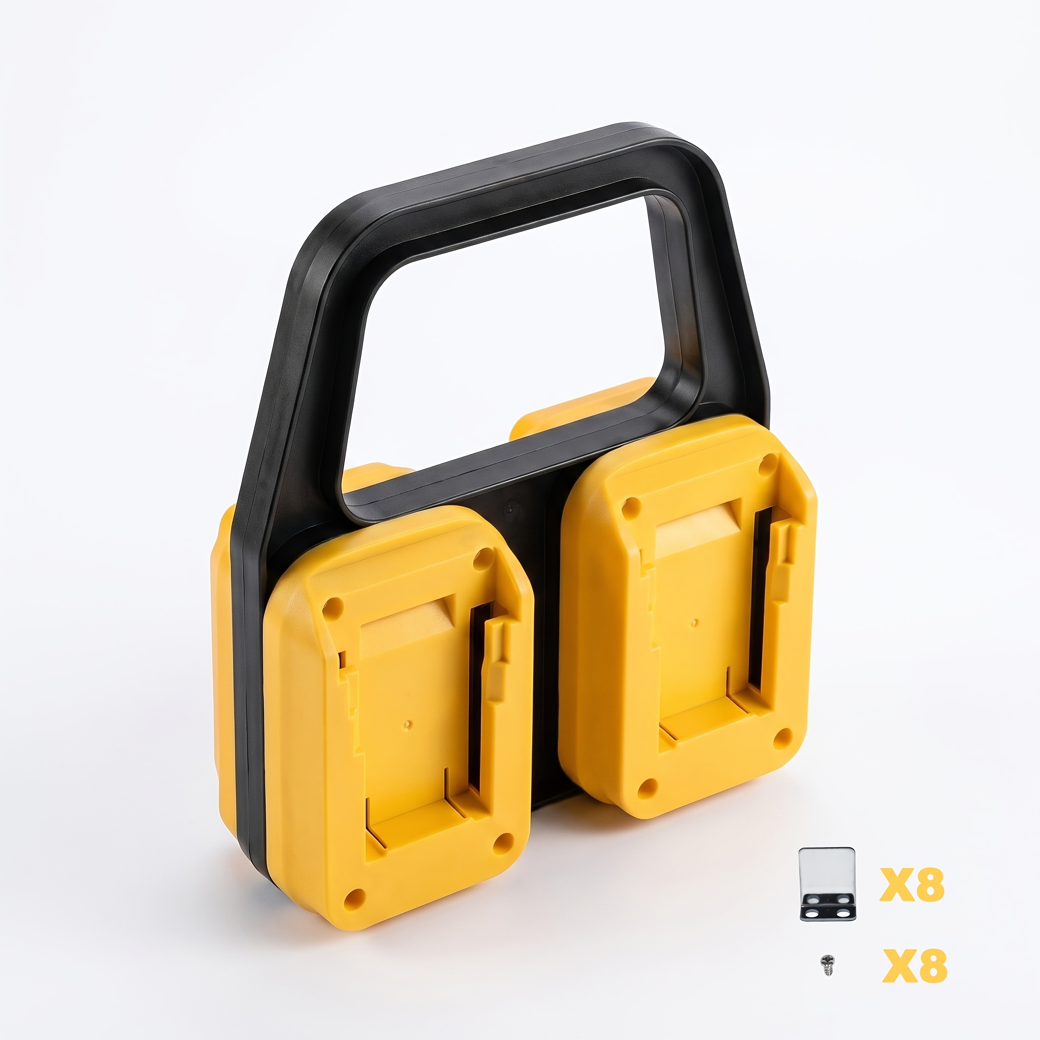 TEMU Portable Battery Storage Rack For 18v Batteries; 4-slot Heavy-duty Abs Lithium-ion Battery Holder, Easy To Carry To Site. Sturdy Construction,