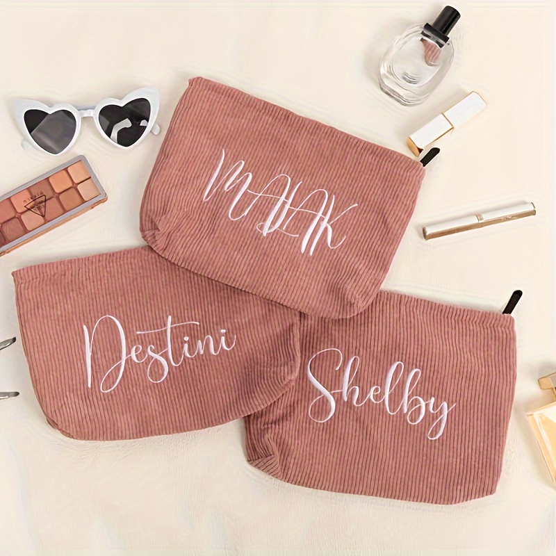 

Personalized Embroidered Makeup Bag - , , Zippered Organizer - , , - , ,