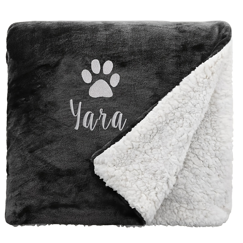 Dog Blanket - Cat Blanket- Personalised Dog Blanket - Puppy Blanket - Paw Print Blanket - Super Soft Pet Blanket - Embroidered Blanket