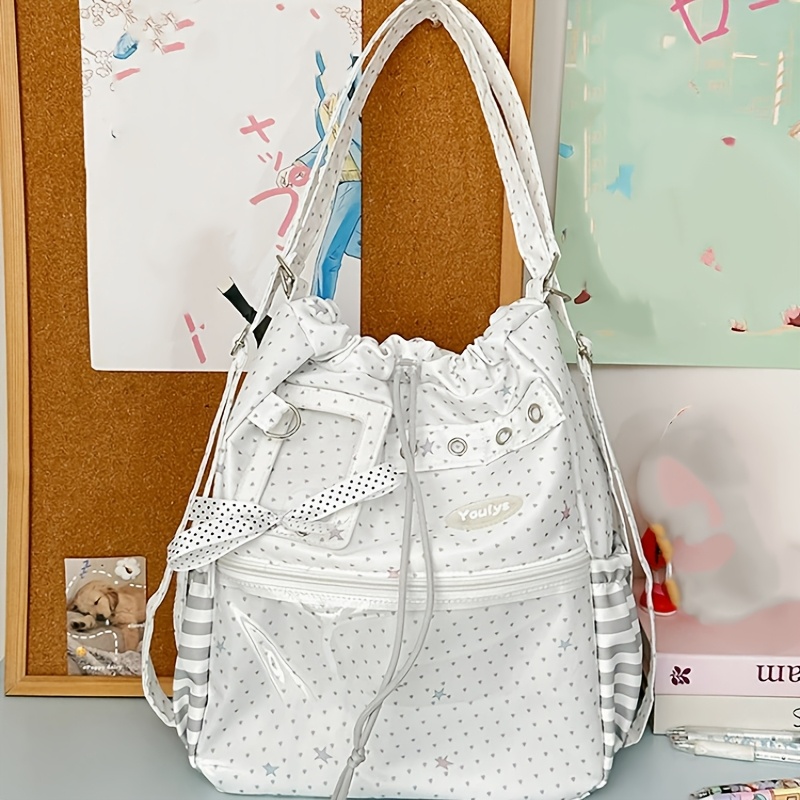 TEMU A Women's Fashionable Drawstring Backpack Featuring A Unique, Niche Design. , Multifunctional, Large-capacity Bag For Daily Commutes. A Popular