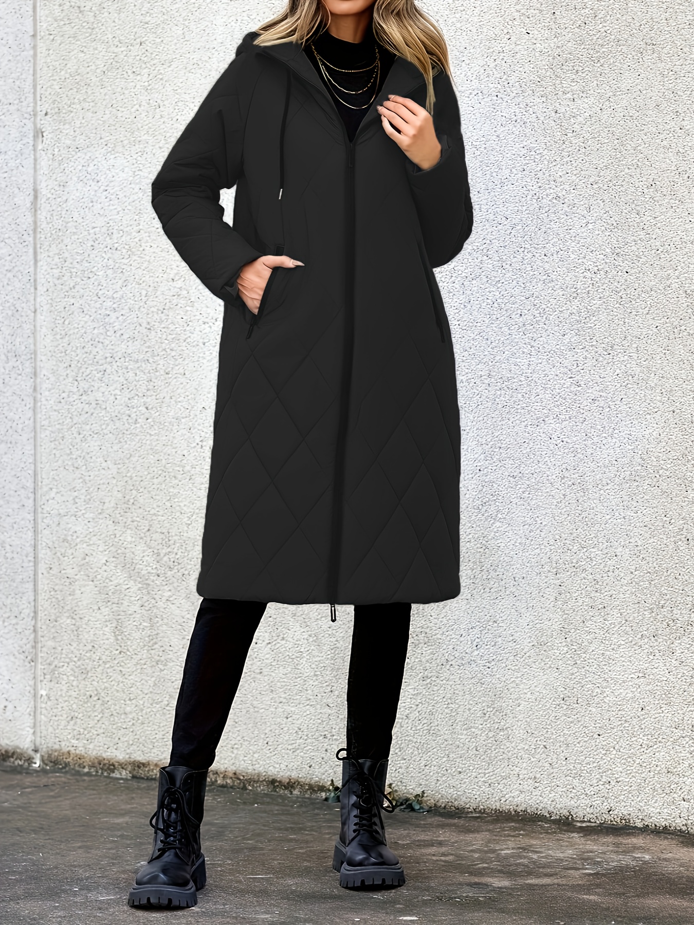 damen winter kapuzenjacke reißverschluss gemütliche Temu Germany