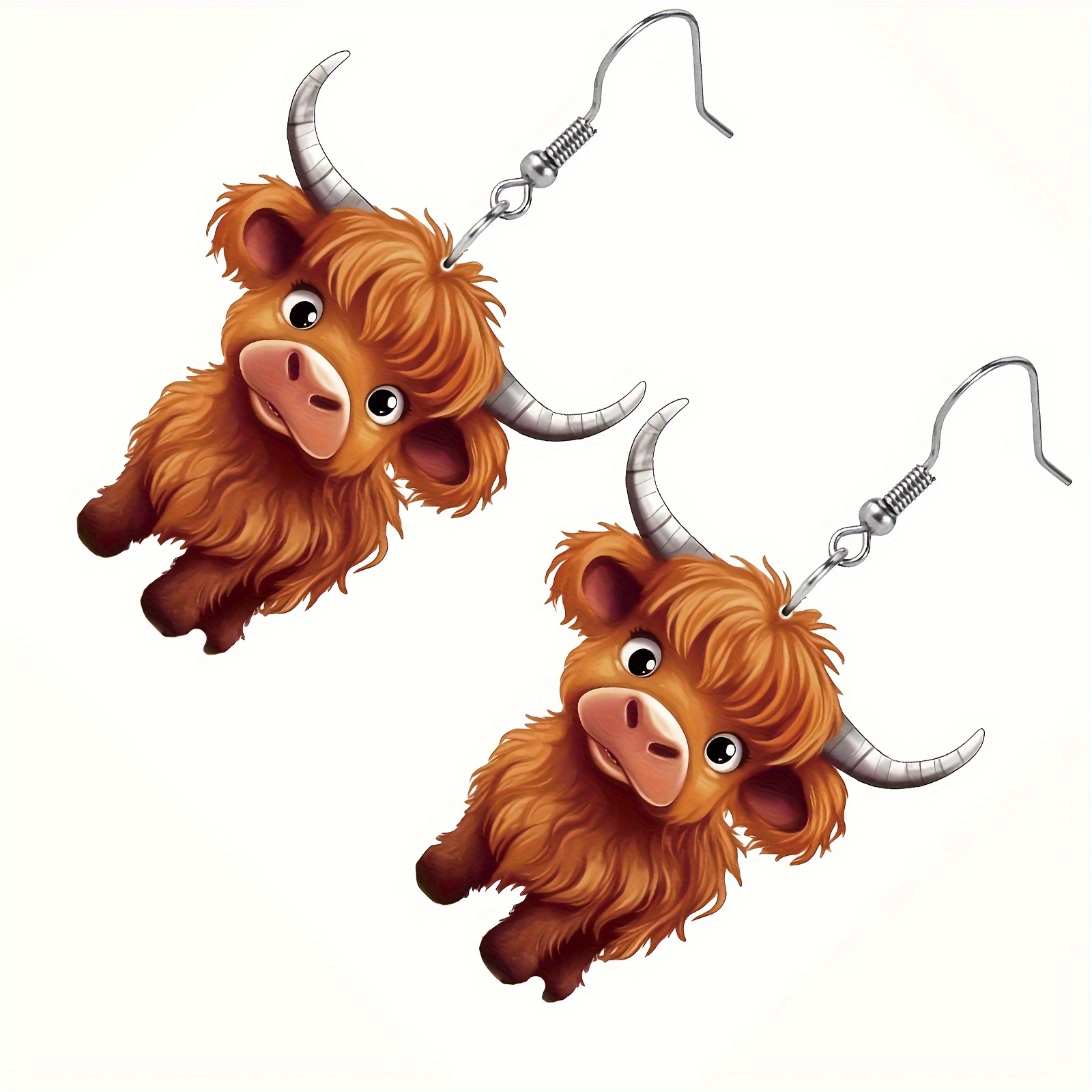 cute cow design dangle earrings cartoon y2k style acrylic jewelry adorable female earrings 0